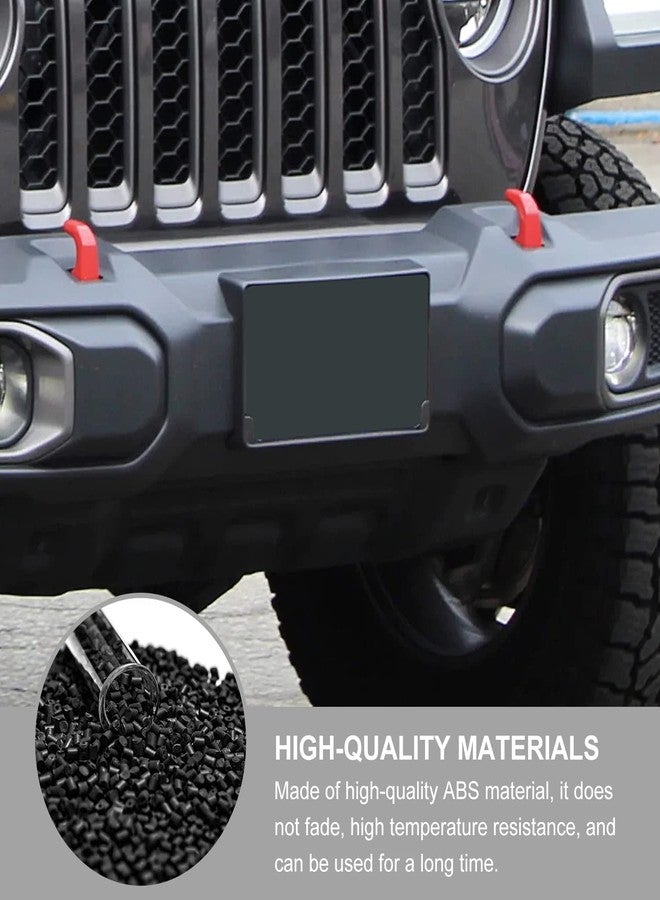 Jimen حامل لوحة ترخيص أمامي متوافق مع سيارات جيب رانجلر JL JLU وجلادياتور JT موديلات 2018-2025 (أسود) - Image 4